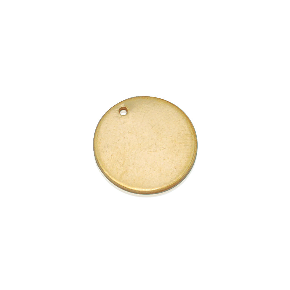 about 14mm  Single-Hole circular sheet brass,Brass Blanks stamping blanks tags,Jewelry Making Discs,Thickness 1 mm,Metal,50pcs/lot