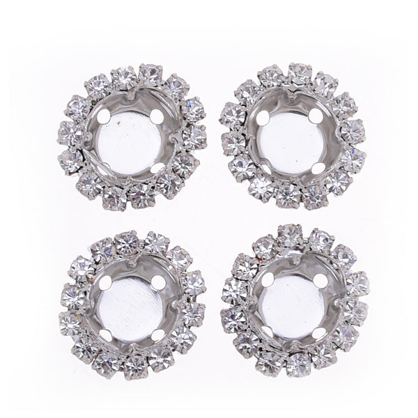Single Row rhinestones with claw Ear Claw For Craft Decorative wholesale fit 8mm Satellite Shape white K 20pcs 10180003
