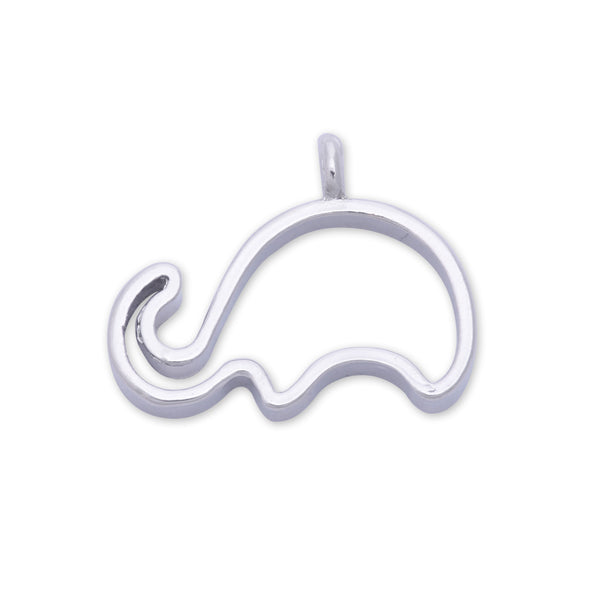 10 Silver Metal elephant frame  30*23*4mm open back pendant  Zinc alloy accessories pendant trays Resin Setting Blanks