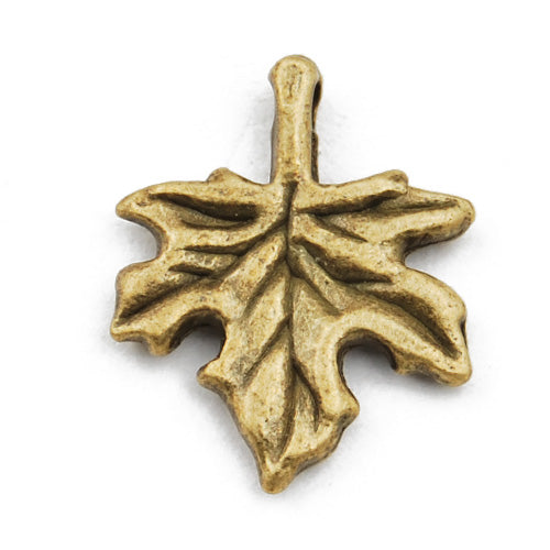 17*13mm Vintage antique bronze Zinc alloy Charms,maple leaf,sold 300 pcs per pkg