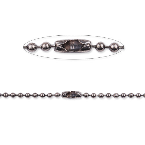 2.4mm diameter Ball Chain Connector, 60cm/24inch long Antique Silver plated Copper Ball Chain Necklaces;receive as a finished chain，sold as 20per per pkg