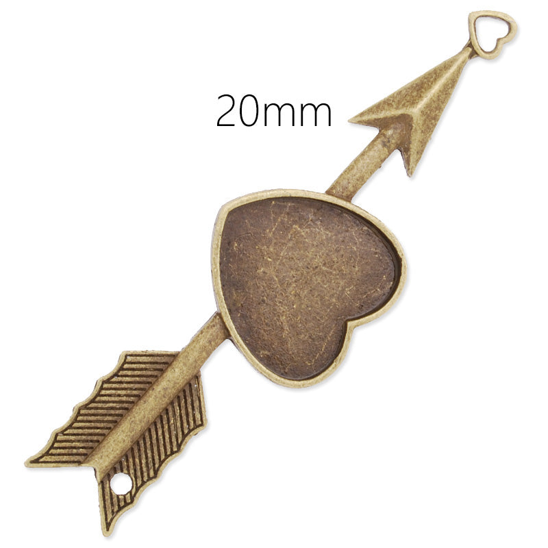 Key Pendant tray with 20mm heart bezel,Zinc Alloy filled,antique bronze plated,length:74mm,20pcs/lot
