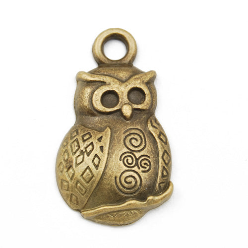 39*22mm Vintage antique bronze Zinc alloy Charms,owl,sold 50 pcs per pkg