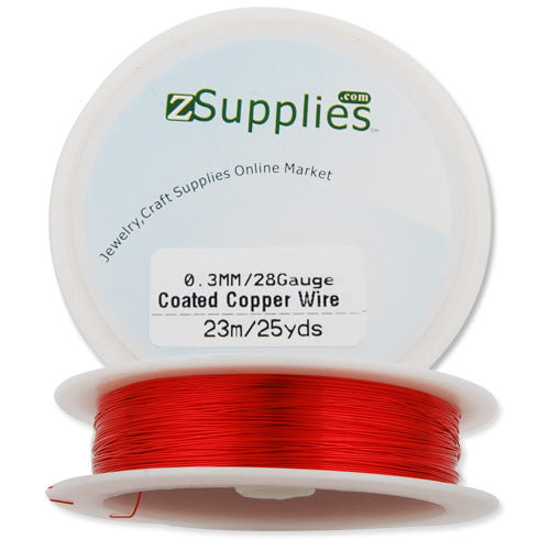 0.3MM Thick Red Coated Soft Copper Wire,about 23M/25yds per Roll,28Gauge,Sold 10 Rolls Per Lot