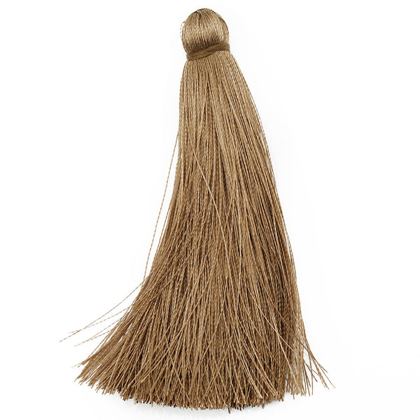 8cm Silky Tassels,Korea Handmade Long Jewelry Tassels,Khaki Fashion Mala Necklace Tassels, 20pcs/lot