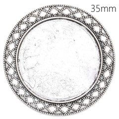 35mm anqitue silver plated brooch blank,brooch bezel,zinc alloy,lead and nickle free,sold by 10pcs/lot
