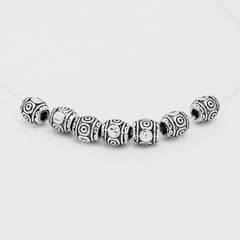 Tibetan Beads,Silver Tone Spacer Beads,Diy Bulk beads,Length 6mm Sold 100pcs/lot