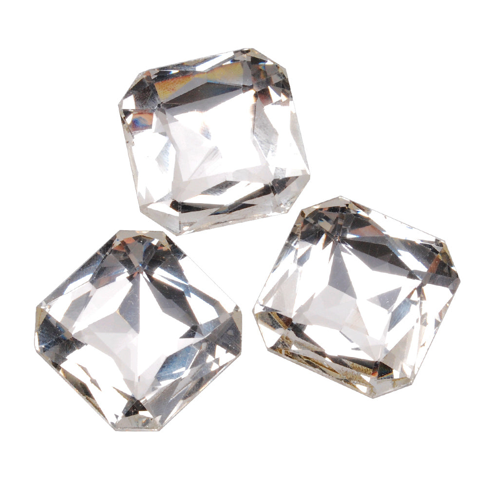 23mm Octagonal bottom tip Crystal Fancy Stone,Cushion Cut Gem,4675,Square White Crystal Faceted Stone,10pcs/lot