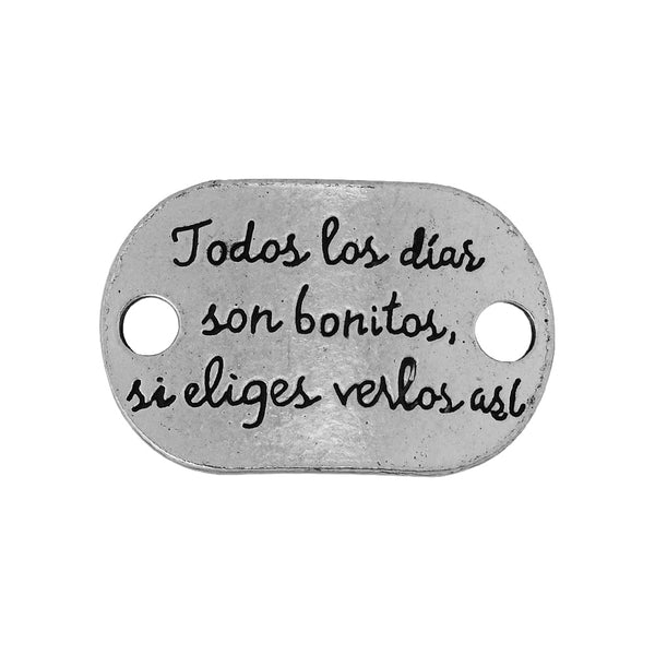 20 bracelet tag word connector spanish connectors tibetan silver curved sideways bracelet connector link 30x20mm