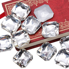 23mm Octagonal bottom tip Crystal Fancy Stone,Cushion Cut Gem,4675,Square White Crystal Faceted Stone,10pcs/lot