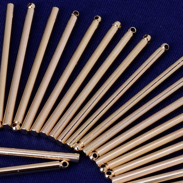 About 36MM tibetara® Brass tube shape Stamping Blank Bar necklace bar blanks Metal Blank for Metal Stamping DIY plated kc gold 20pcs