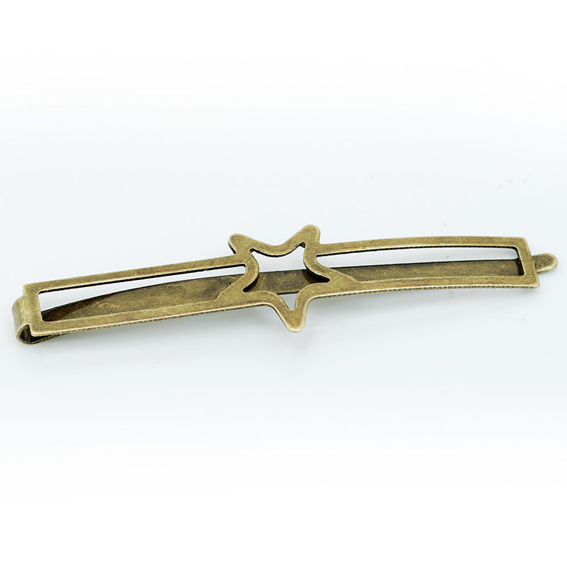 67*11mm Antique Bronze Blank Pentagram Hairpin,geometry word folder, hair clips base,Bobby Pin Base,Metal,20pcs/lot