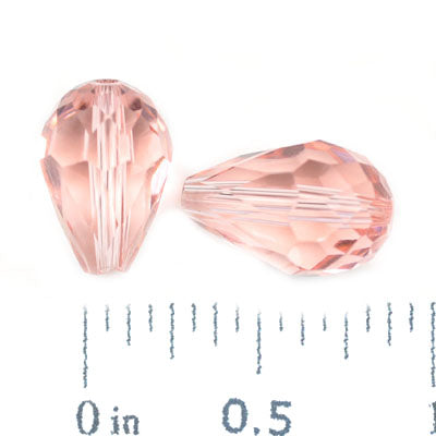 10*15 MM Teardrop,Light Rose,Handmade Cut Glass Crystal Beads