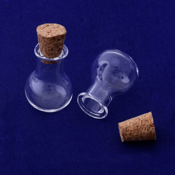 10pcs Glass Jars 14*26MM Pumpkin ball shaped White Clear glass for jewelry Necklace Pendant making Clear Glass wishing Bottles