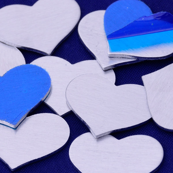 20pcs about 3/4"*1/2" tibetara® aluminum love heart Stamping supplies Metal Blank Fantastic Shine 18 Gauges