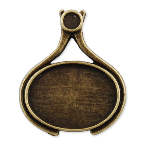 20 Antique Bronze Oval Zinc Alloy Cameo Cabochon Base Setting Pendants,fit 18*25mm cabochon