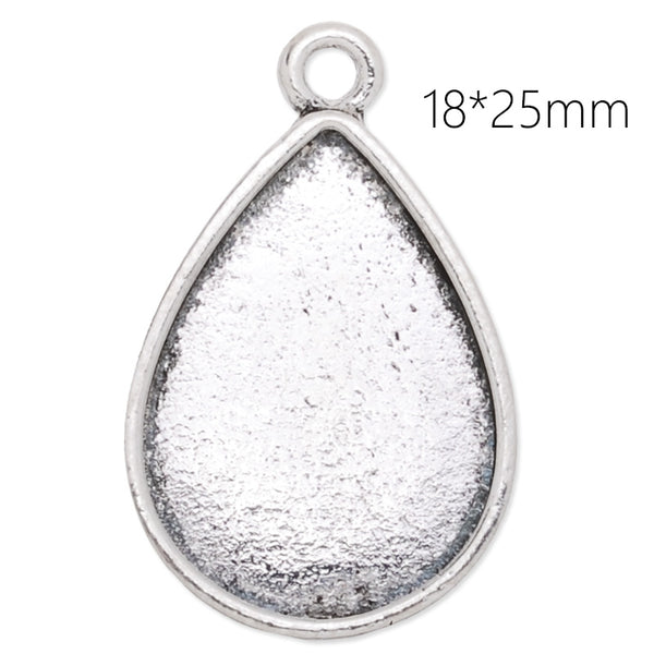 18x25mm Drop metal Pendant tray,zinc alloy filled,antique silver plated,20pcs/lot