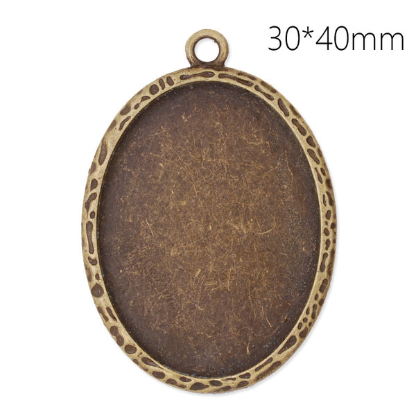 30x40mm Oval Pendant tray,simple edge,Zinc alloy filled,antique bronze plated,20pcs/lot