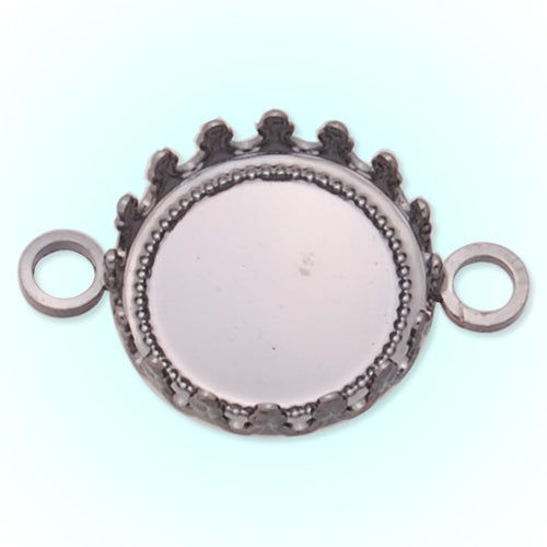 12MM Round Double Hanging Bracelet bezel,Gun Metal Black Plated,Lead Free And Nickel Free,fit 12mm round glass cabochon,Sold 50PCS Per Pkg