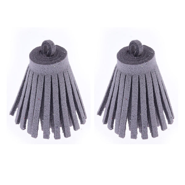 3CM Fiber Tassel Artificial Leather Tassel Fringe Tassels cute fat tassel DIY jewelry Accessories Pendent Charms Findings gray 10pcs