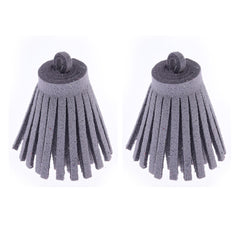 3CM Fiber Tassel Artificial Leather Tassel Fringe Tassels cute fat tassel DIY jewelry Accessories Pendent Charms Findings gray 10pcs