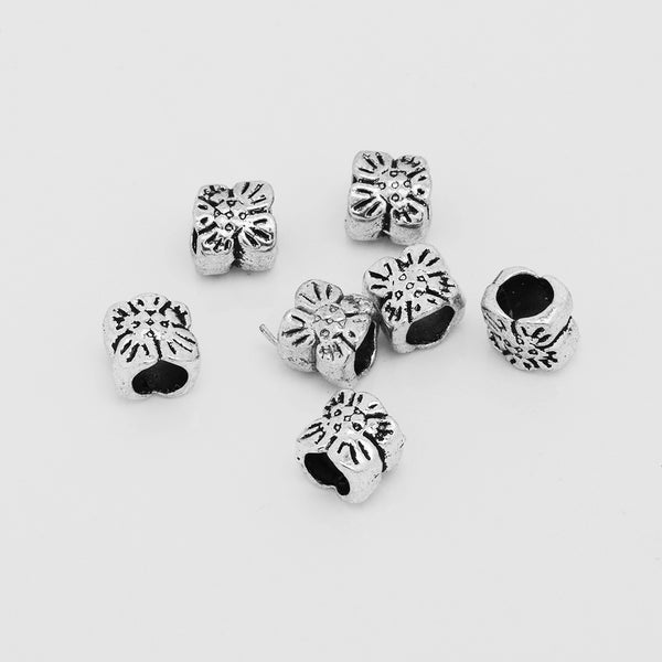 7*6mm Rondelle Beads,Tibetan Flower Beads,Diy Large Hole Spacer beads,Sold 50pcs/lot