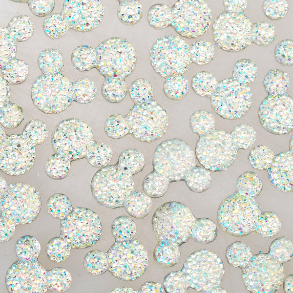 100 AB Color Cabochons Flatback Kawaii Glitter Cabs Druzy Embellishments 16mm