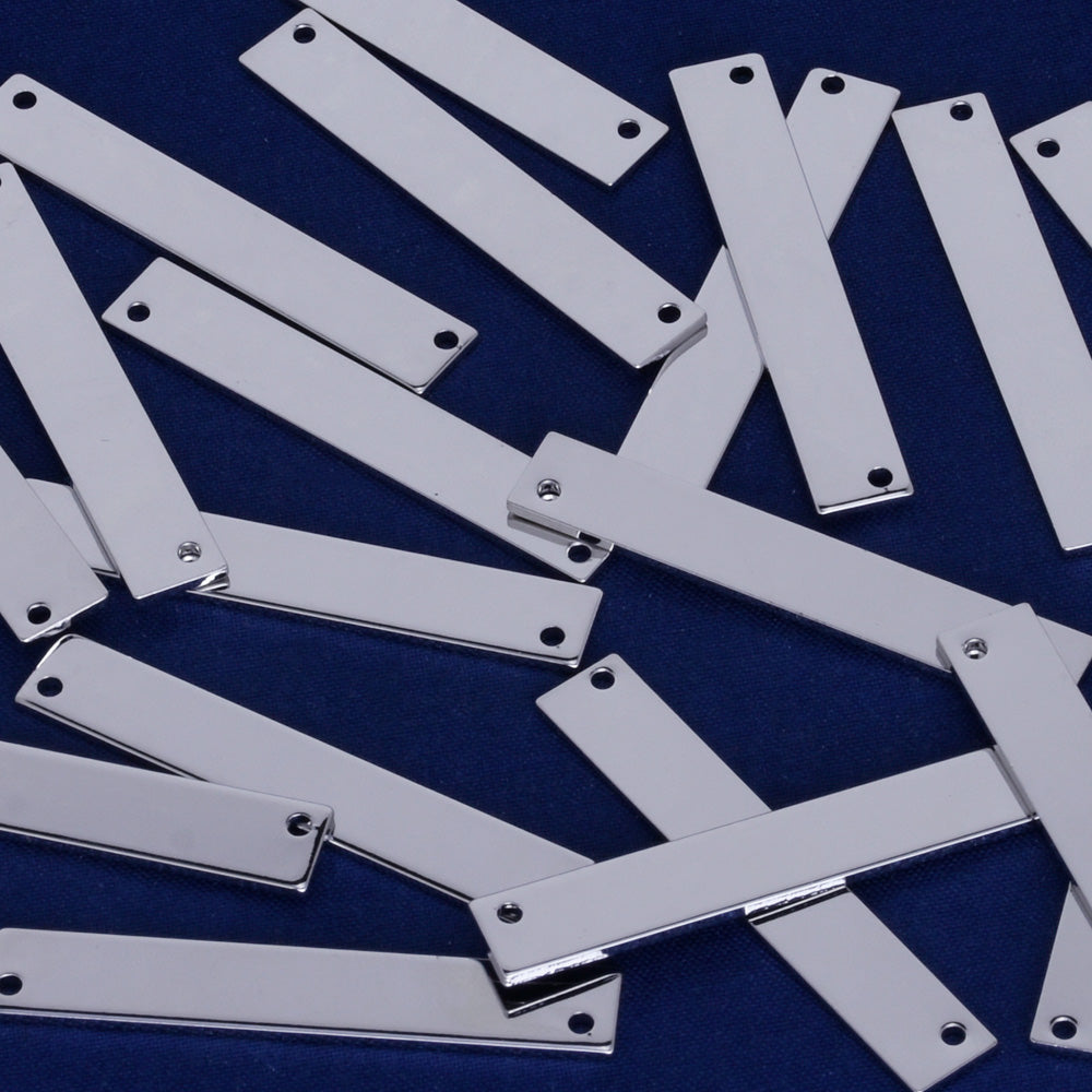 1 5/8"*1/4" Brass Stamping Blank Bar Ready to Stamp Personalized stamping blank bar Jewelry Supply charm pendant 18 Gauges nickel color 10pcs