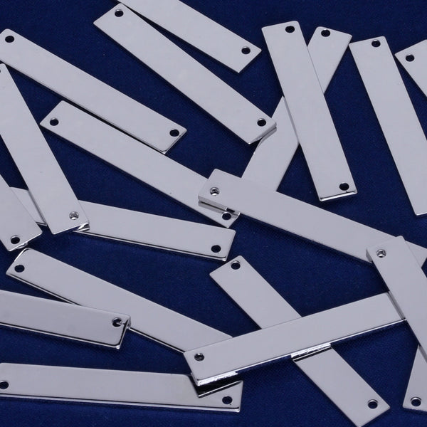 1 5/8"*1/4" Brass Stamping Blank Bar Ready to Stamp Personalized stamping blank bar Jewelry Supply charm pendant 18 Gauges nickel color 10pcs