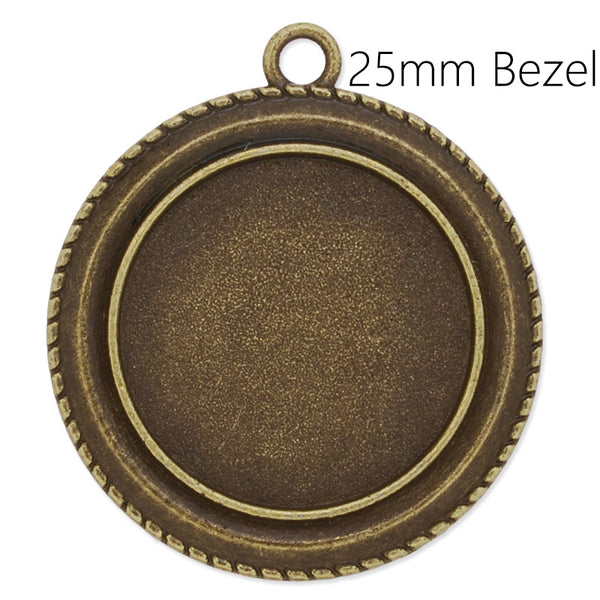 25mm Round Pendant tray blanks,Zinc alloy filled,antique Bronze plated,20pcs/lot