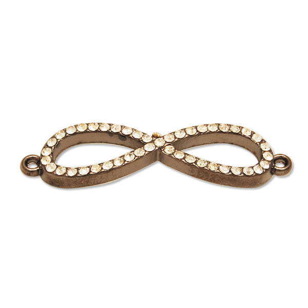 42*12MM Gun Metal Black  plated Brass Base,White Rhinestone,Eyes,Design Fits Wrist Shape,sold 10pcs per lot