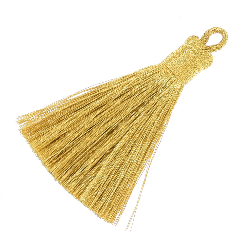 5.8cm Mini Polyester Gold and silver line tassels for jewelry making Necklace Earrings Gold,10pcs/lot