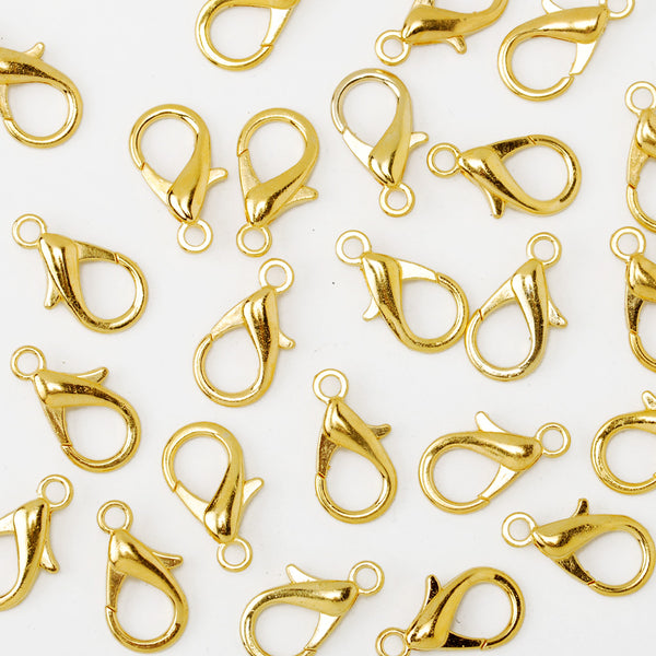 21mm Alloy Lobster Clasps Fastener Hooks Jewellery-making,18k gold 50pcs