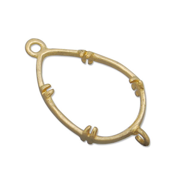 10*14MM Drop Brass Gemstone Bezel with hook,Raw Brass,charms links,sold 20pcs per lot