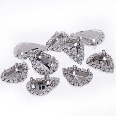 Brilliant sew on rhinestones with claw garment accessory Metal claw Decoration fit 8*13mm tip Teardrop white K 20pcs 10180503