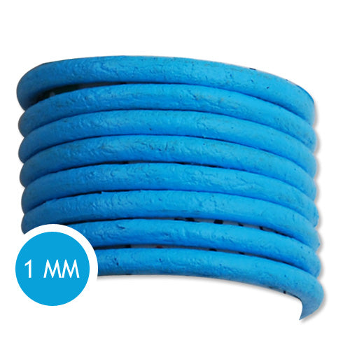 1.0mm Thickness Blue Round Leather Cord,Sold 50M/Roll