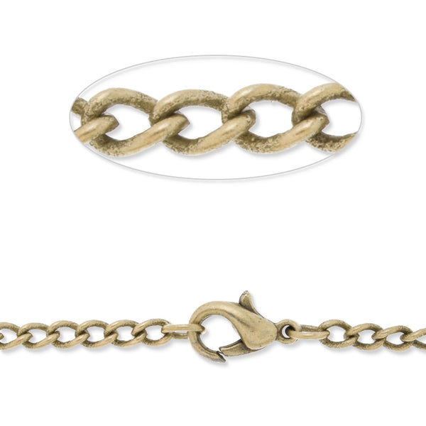 50CM long Finished Chian,Brass filled,antique Bronze Plated,3x4.5mm Link size,20 strips/log