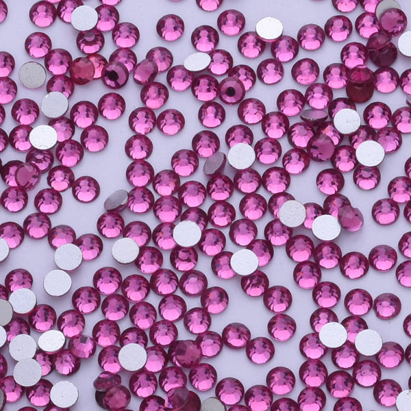SS10 1440PCS Fuchsia  Non Hot Fix Crystal, Flat Back 3D Rhinestones DIY Phone case Nail art design deco supplies