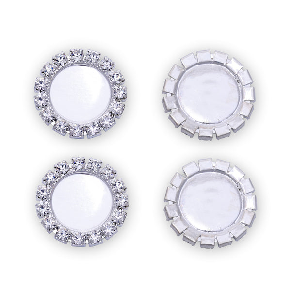 10 Silver Round Inner Size 10mm Claw Chain Base Electroplating Jewelry accessories Metal Flatback Buttons Gemstone Bezel Pendant Tray Hair Accessories