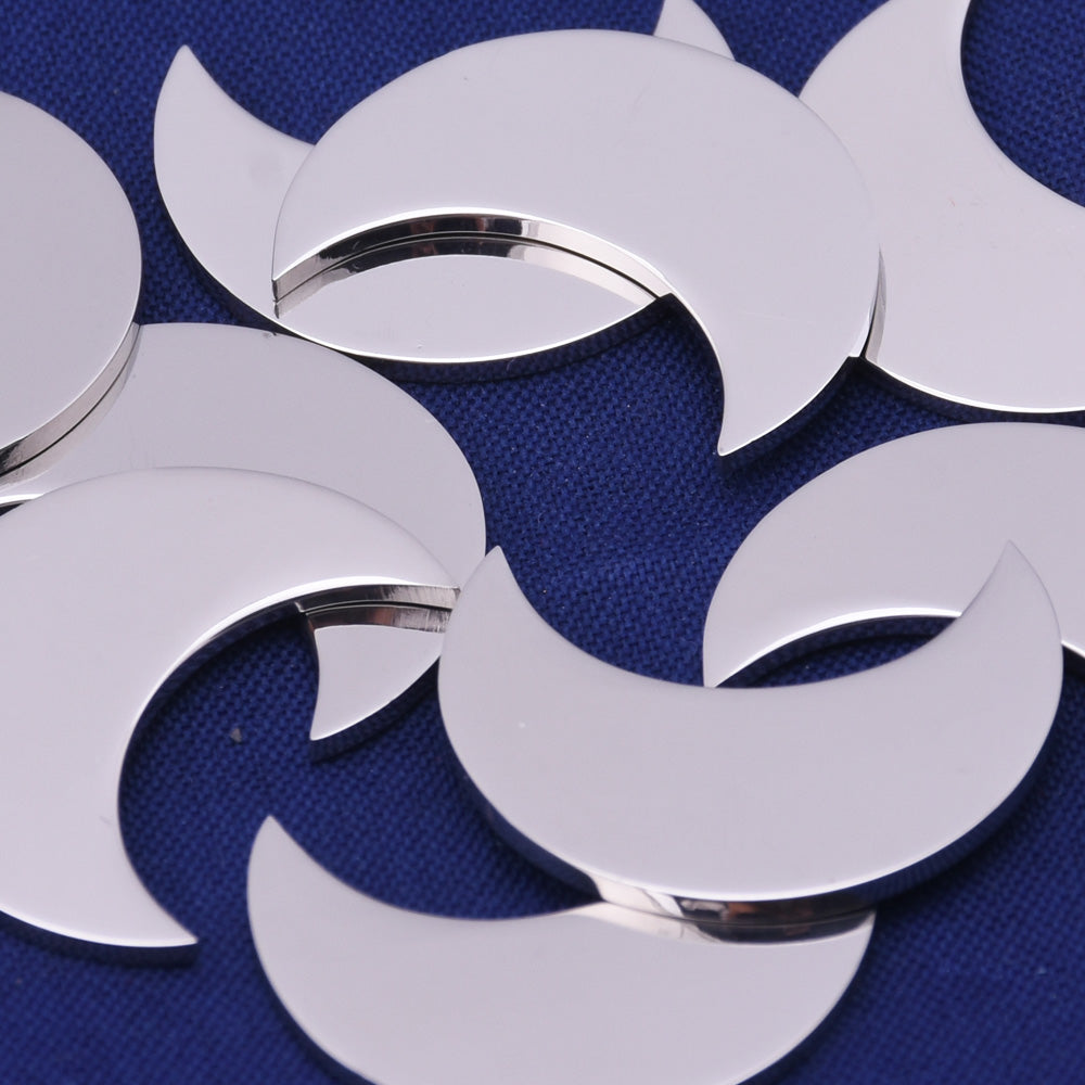 10pcs  about 3/4" tibetara® Stainless Steel Crescent Moon Stamping Blank Fantastic Shine 18 Gauges Awesome Silver Alternative