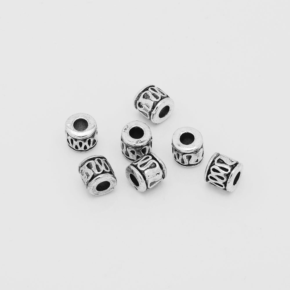 Large Hole Spacer beads,Silver Tone Spacer Beads,Diy Jewelry spacer Tibetan Beads,Thickness 5mm,Sold100pcs/lot