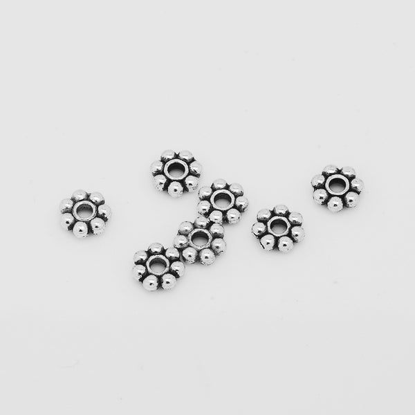 Tibetan Beads,Silver Euro Style Beads,Large Hole Spacer beads,Diy Bulk beads,Thickness 1.5mm,sold 100pcs/lot