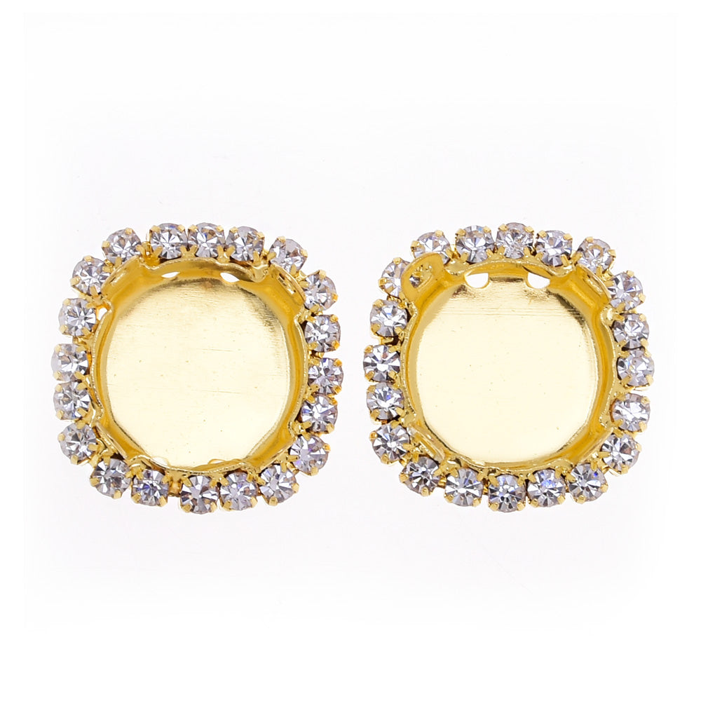 Single Row rhinestones with claw Ear Claw For Craft Decorative wholesale fit 14mm Satellite Shape gold 20pcs 10180304