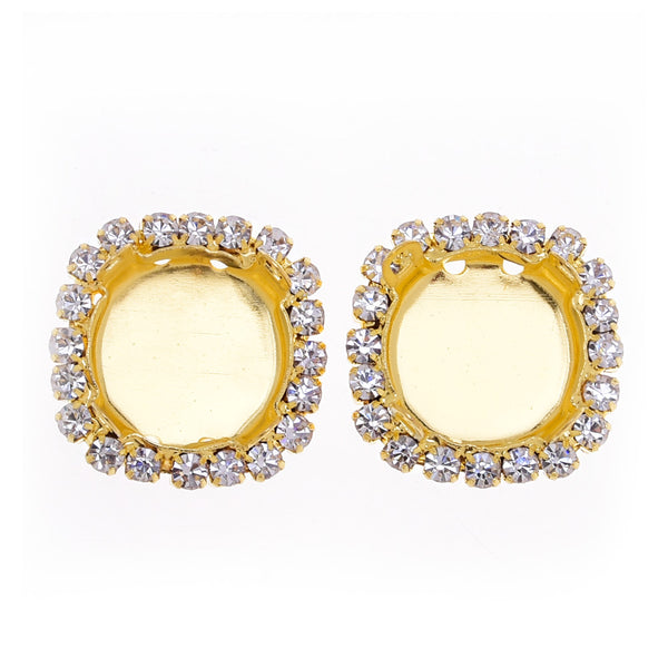 Single Row rhinestones with claw Ear Claw For Craft Decorative wholesale fit 14mm Satellite Shape gold 20pcs 10180304