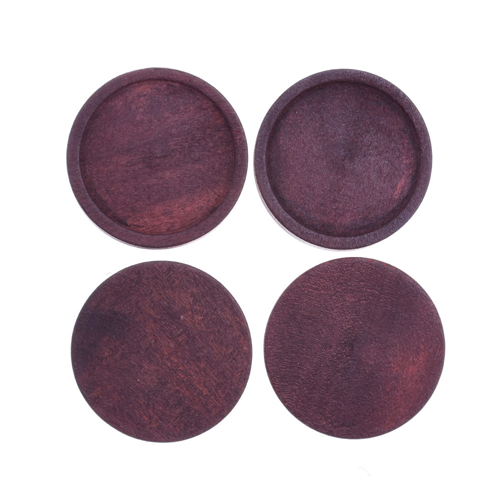 wood Round Pendant tray,bracelet blanks, fit 30mm round cabochons,Retro color, sold 20pcs