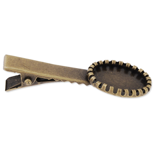 Bobby Pin With bezel,fit 13x18mm oval glass cabochon,20pcs/lot,length about 48mm