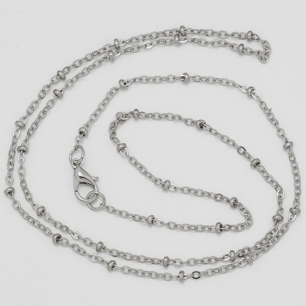 24＂2mm Brass Finish Chain Completed Chain with Lobster Clasp Wholesale chain Nickel Color 20Pcs