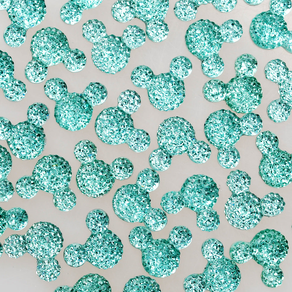 100 Light Blue Cabochons Flatback Kawaii Glitter Cabs Druzy Embellishments 16mm