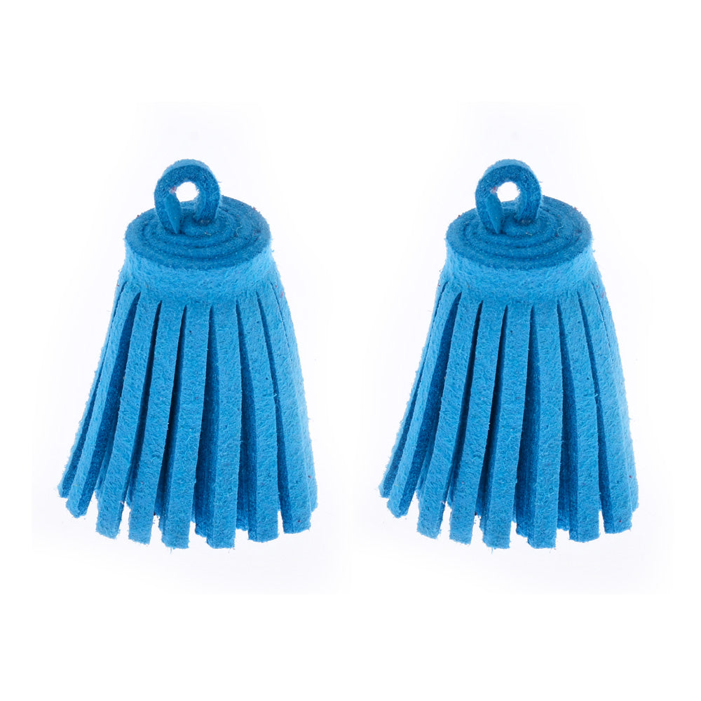 3CM Fiber Tassel Artificial Leather Tassel Fringe Tassels cute fat tassel DIY jewelry Accessories Pendent Charms Findings blue 10pcs