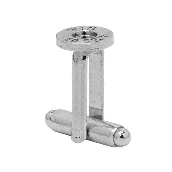 10mm Round Bezel Cufflink Blank Base,Gunshot Shell,Imitation Rhodium Cufflink Setting,Metal,10pcs/lot
